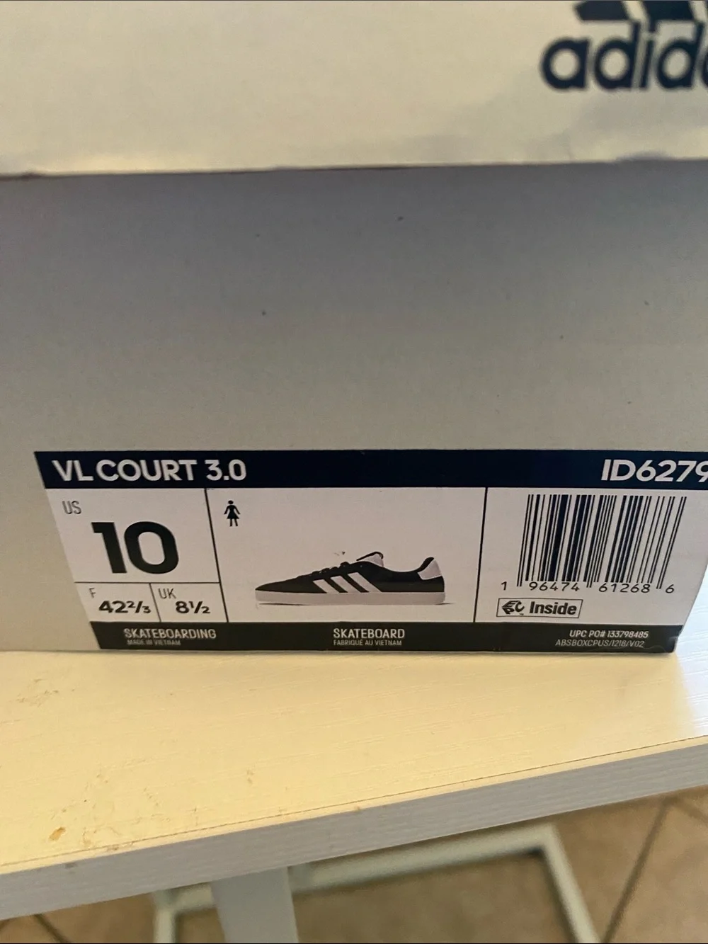 adidas Black & White VL Court 3.0 Low-Top Sneakers womens size 10